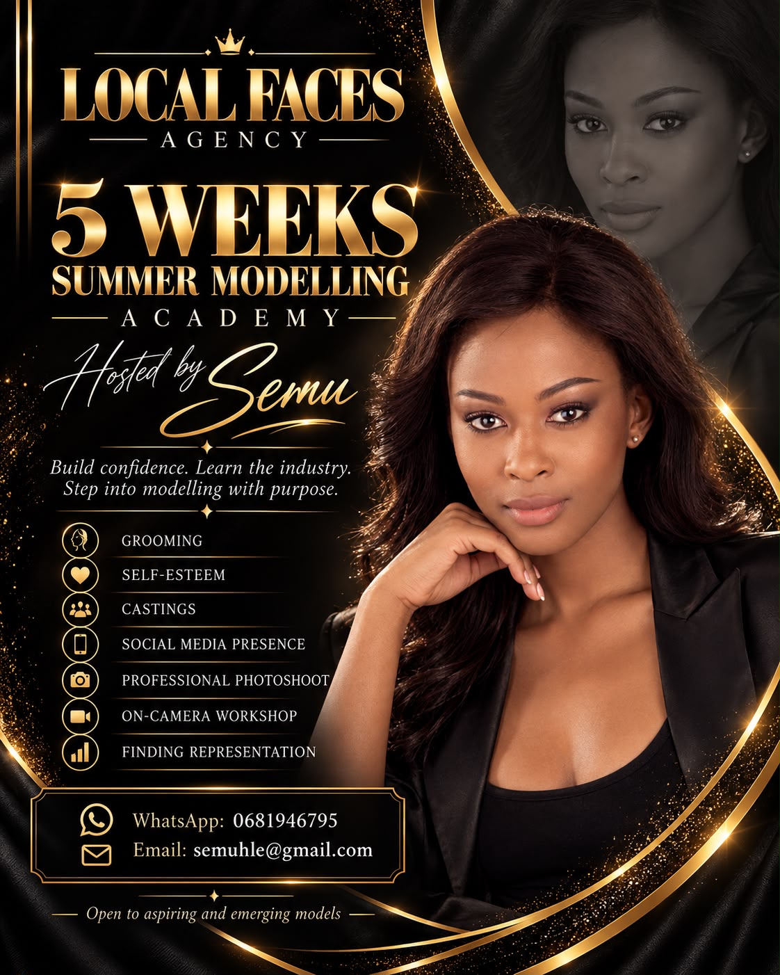 Campaign portrait featuring a model for Local Faces Agency